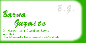 barna guzmits business card